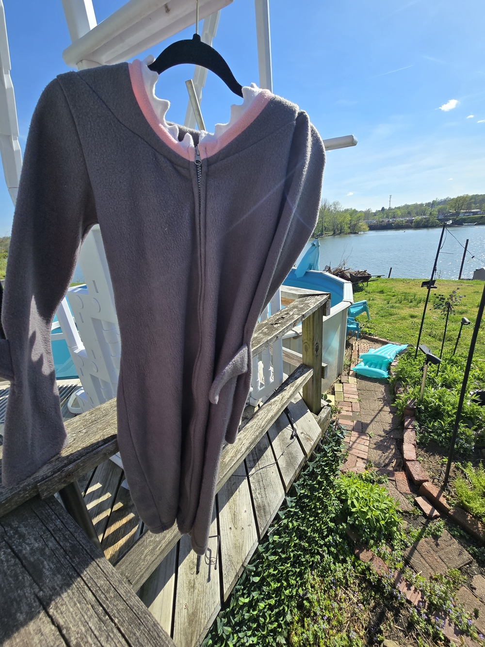 Gray Shark Hoodie Zipup with Tail And Fin Sleeves - Picture 3 of 8